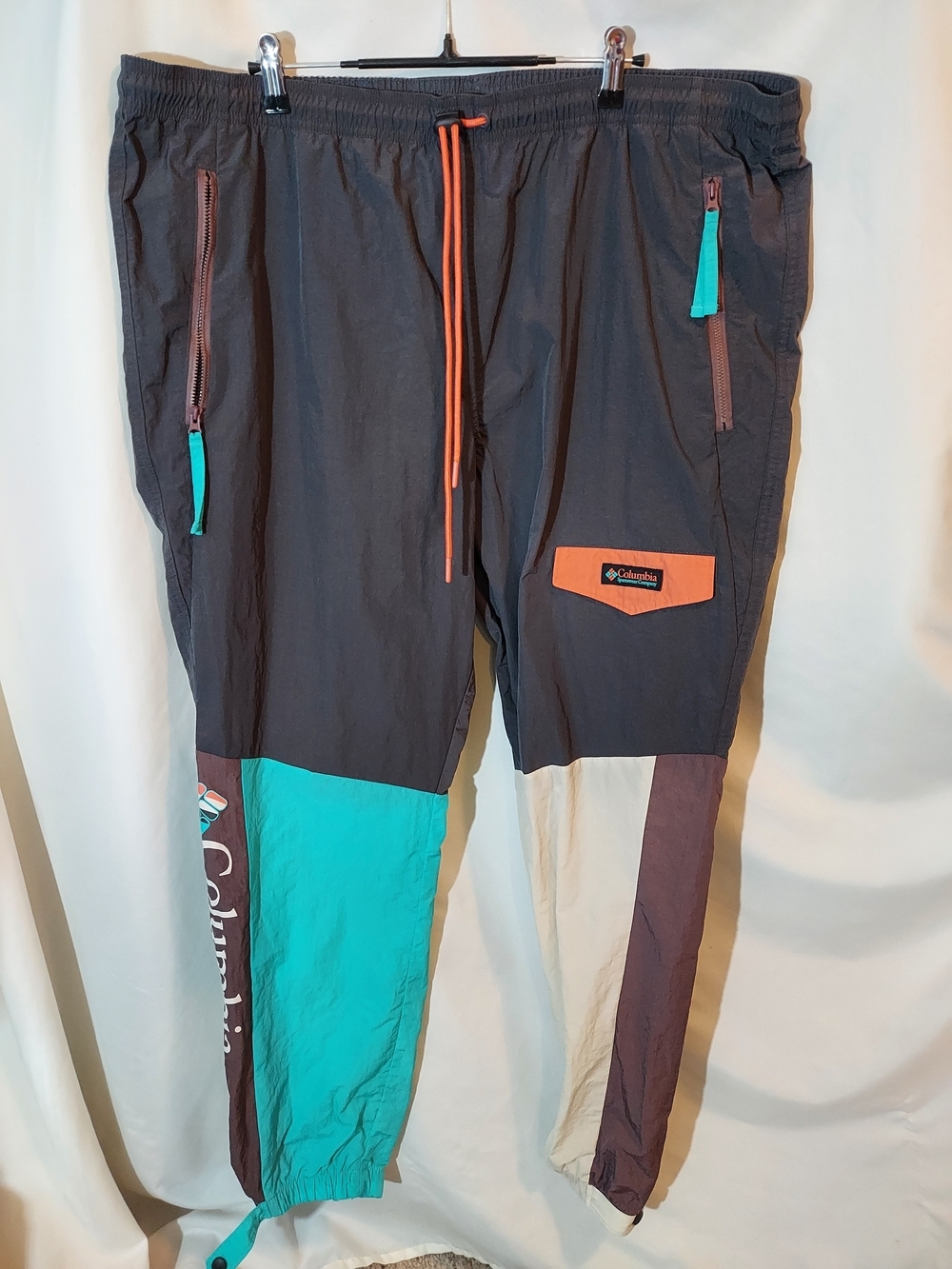 Columbia Riptide Retro Pants Omni-Shield Colorblock Joggers Tech Trail Size XXL
